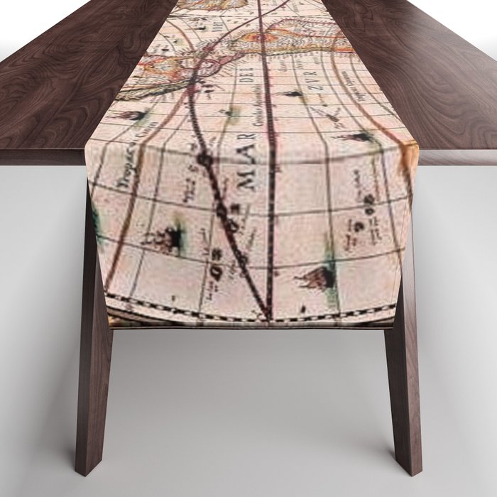 Gorgeous Old World Geographical Map Table Runner Gallery Image 1