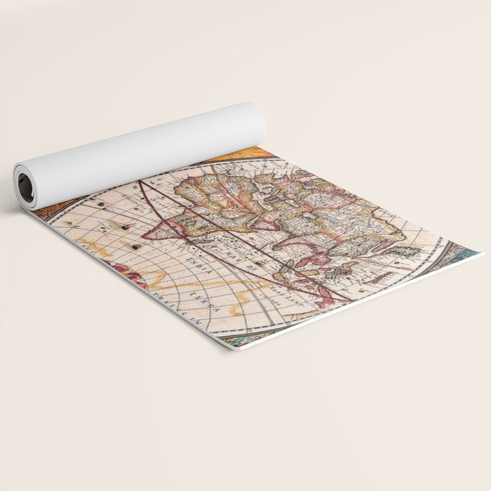Gorgeous Old World Geographical Map Yoga Mat Gallery Image 2