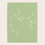 Sagittarius Zodiac Star Constellation Line Art Soft Green Poster Gallery Image 4