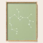Sagittarius Zodiac Star Constellation Line Art Soft Green Serving Tray Gallery Image 1