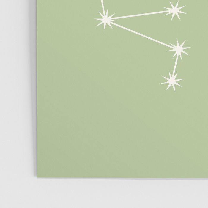 Sagittarius Zodiac Star Constellation Line Art Soft Green Poster Gallery Image 3