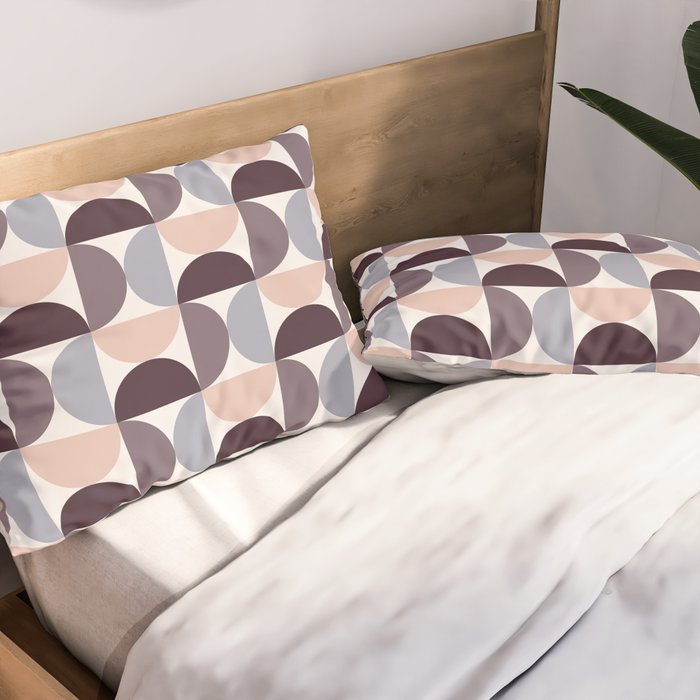 Bauhaus Mid Century Modern Geometric Pattern XIV Pillow Sham Gallery Image 2