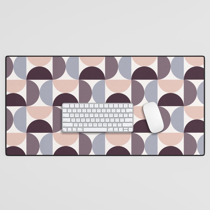 Bauhaus Mid Century Modern Geometric Pattern XIV Desk Mat Gallery Image 1