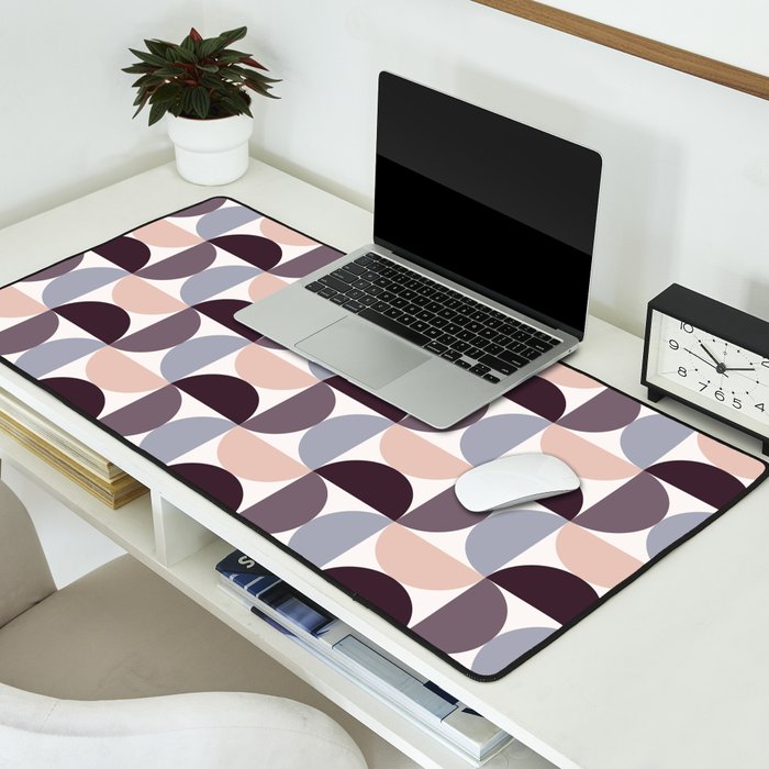 Bauhaus Mid Century Modern Geometric Pattern XIV Desk Mat Gallery Image 2