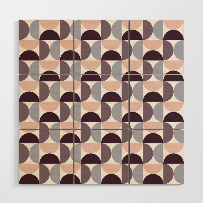 Bauhaus Mid Century Modern Geometric Pattern XIV Wood Wall Art Gallery Image 1