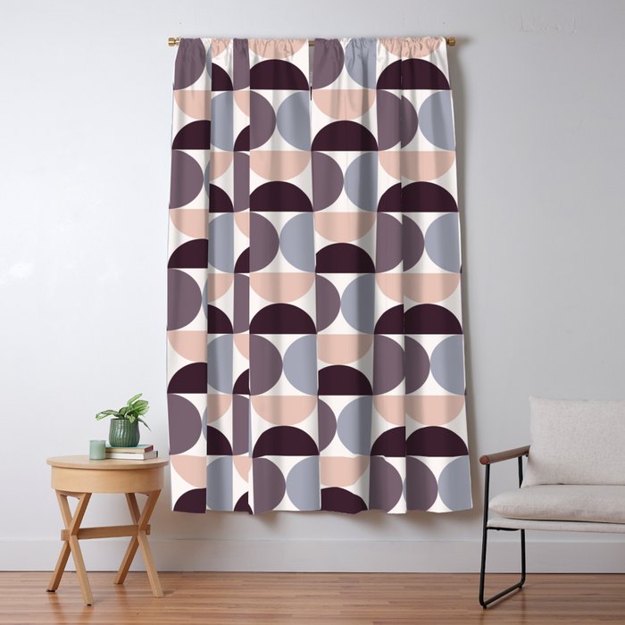 Bauhaus Mid Century Modern Geometric Pattern XIV Window Curtain Gallery Image 1