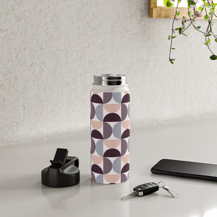 Bauhaus Mid Century Modern Geometric Pattern XIV Water Bottle Gallery Image 5