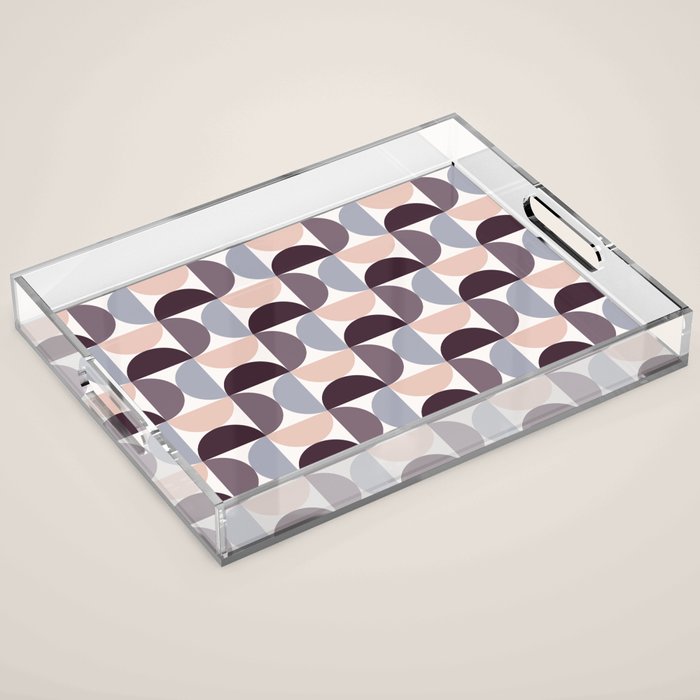Bauhaus Mid Century Modern Geometric Pattern XIV Acrylic Tray Gallery Image 1