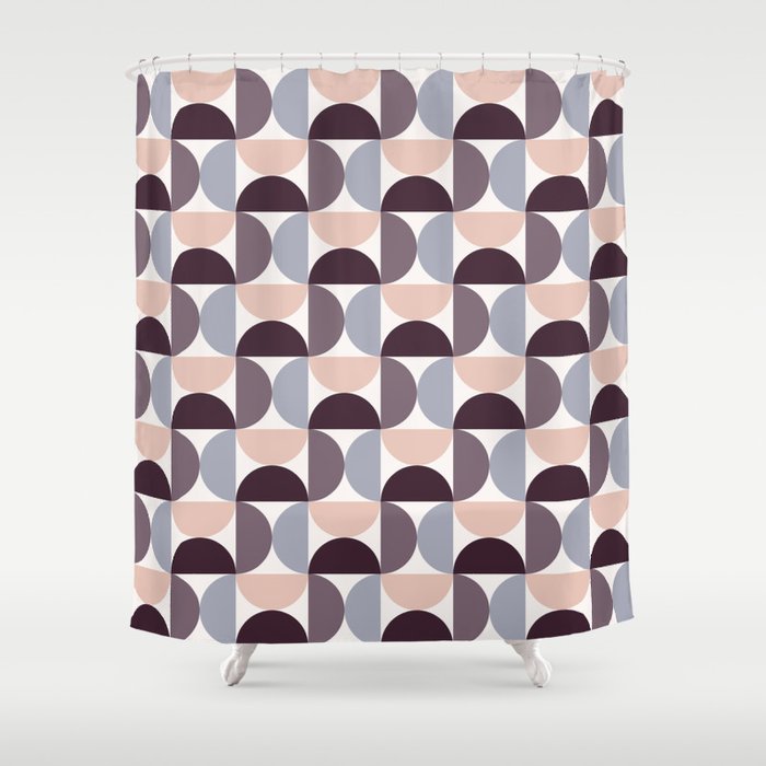 Bauhaus Mid Century Modern Geometric Pattern XIV Shower Curtain Gallery Image 1