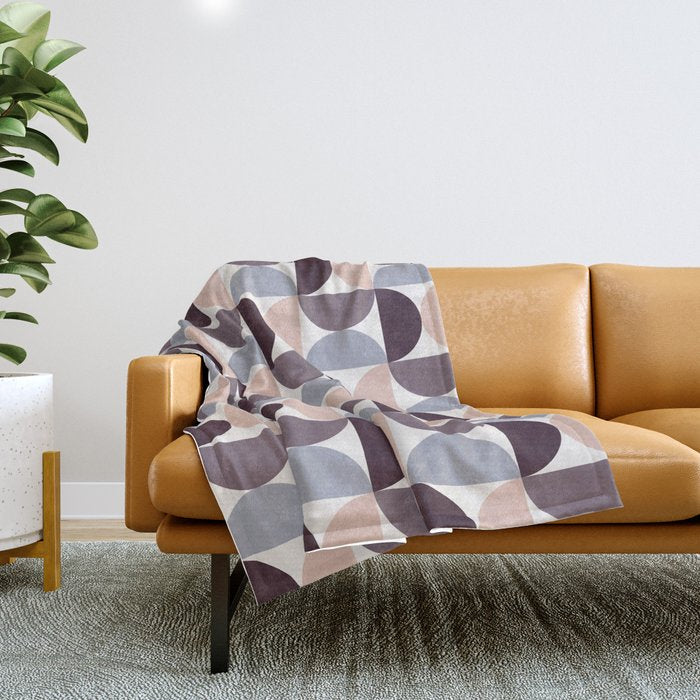 Bauhaus Mid Century Modern Geometric Pattern XIV Throw Blanket Gallery Image 1