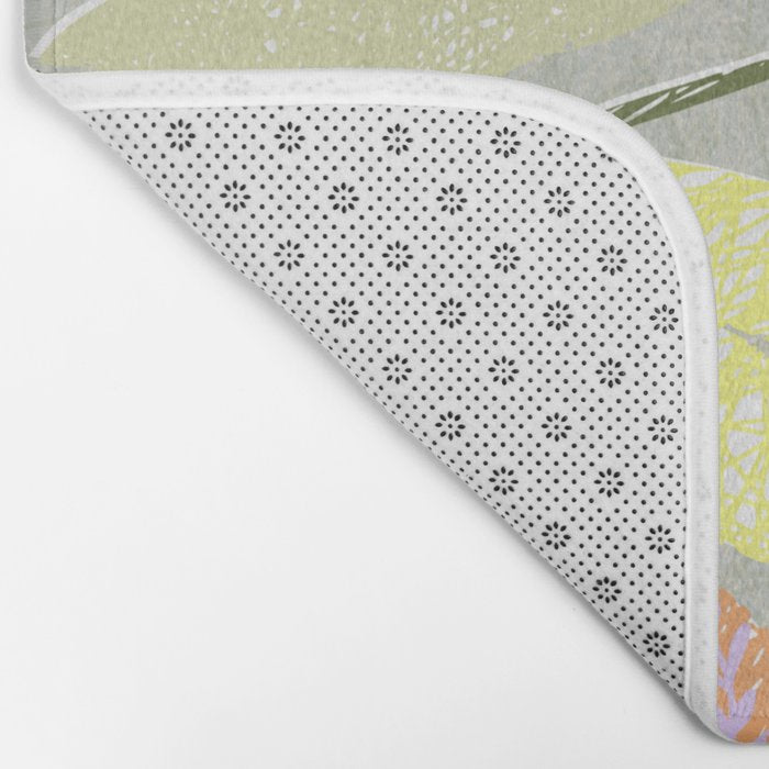 Block print spring meadow Bath Mat Gallery Image 2