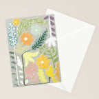 Block print spring meadow Stationery Card Gallery Image 2