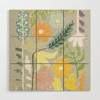 Block print spring meadow Wood Wall Art Gallery Image 1