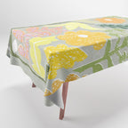 Block print spring meadow Tablecloth Gallery Image 1