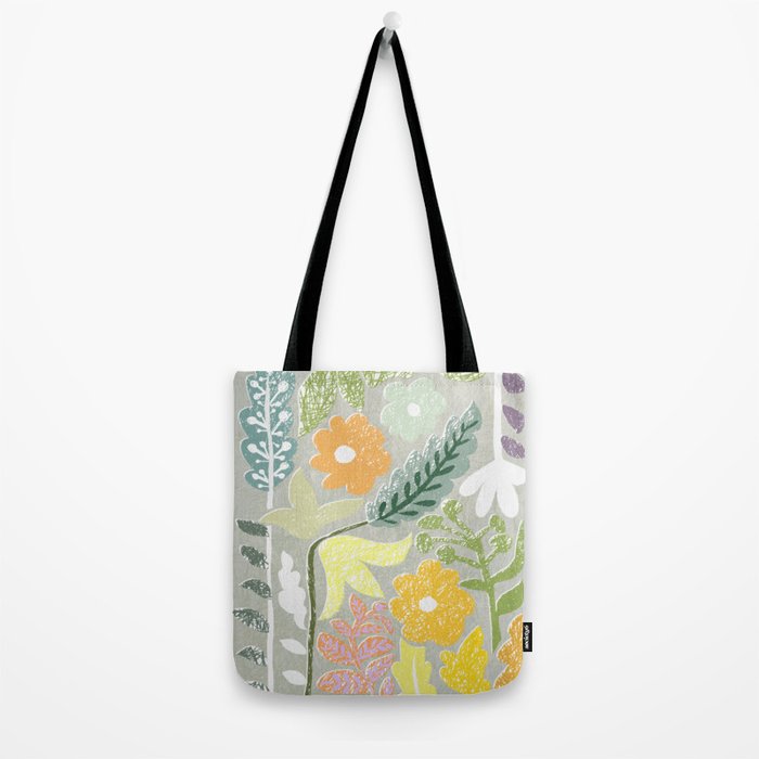 Block print spring meadow Tote Bag Gallery Image 2