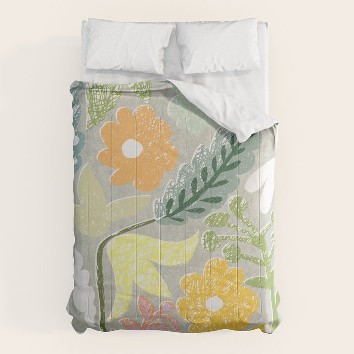 Block print spring meadow Comforter Gallery Image 6