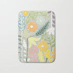 Block print spring meadow Bath Mat Gallery Image 1