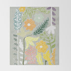 Block print spring meadow Throw Blanket Gallery Image 2