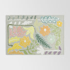 Block print spring meadow Rug Gallery Image 2
