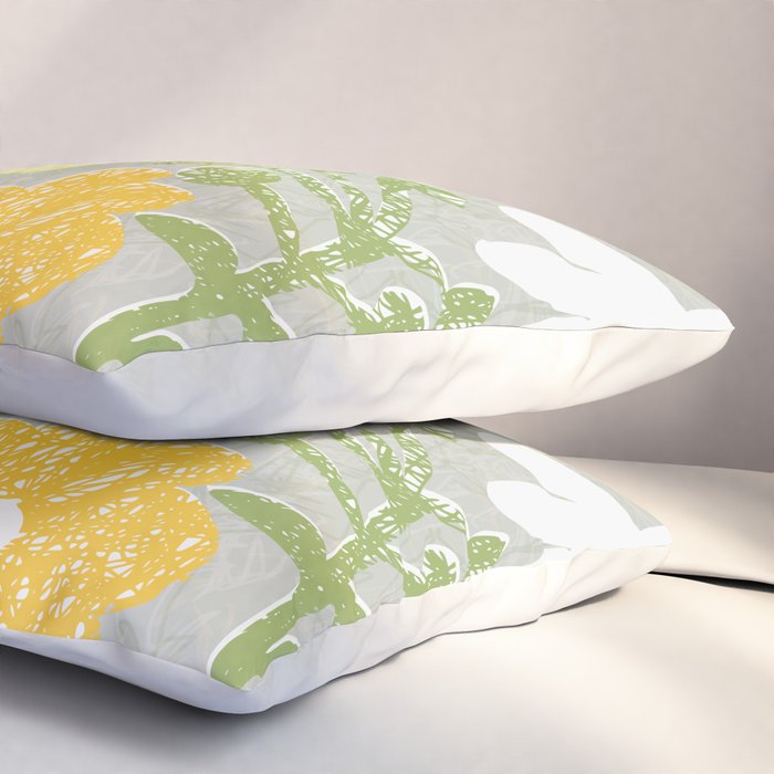 Block print spring meadow Pillow Sham Gallery Image 3
