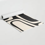 Palm Springs Retro Midcentury Modern Abstract Pattern Black and Almond Cream Yoga Mat Gallery Image 2