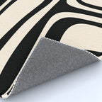 Palm Springs Retro Midcentury Modern Abstract Pattern Black and Almond Cream Rug Gallery Image 4