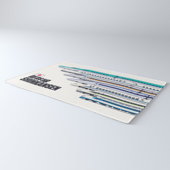 Shinkansen Bullet Train Evolution - White Rug Gallery Image 3
