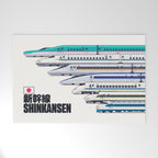Shinkansen Bullet Train Evolution - White Welcome Mat Gallery Image 1