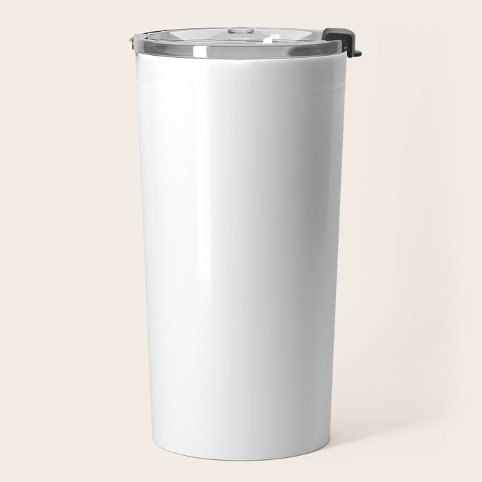 Whitest White Plain Solid  Travel Mug Gallery Image 2
