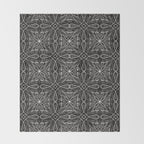 BW starry abstract mosaic A Throw Blanket Gallery Image 2
