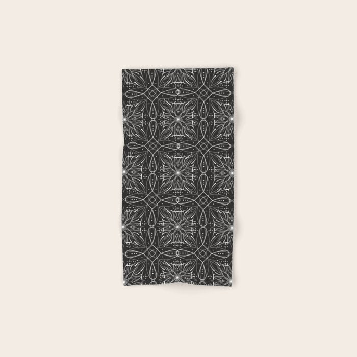 BW starry abstract mosaic A Bath Towel Gallery Image 1