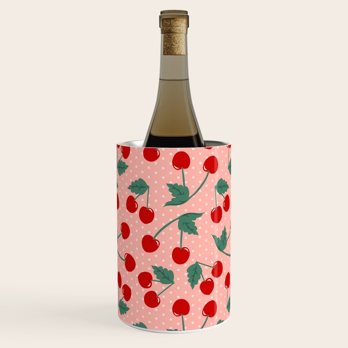 Cherry Kitsch on Pink Wine Chiller Gallery Image 3