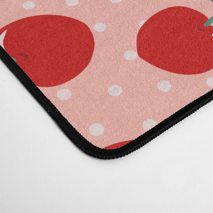 Cherry Kitsch on Pink Desk Mat Gallery Image 4