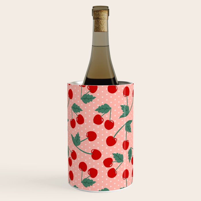Cherry Kitsch on Pink Wine Chiller Gallery Image 2