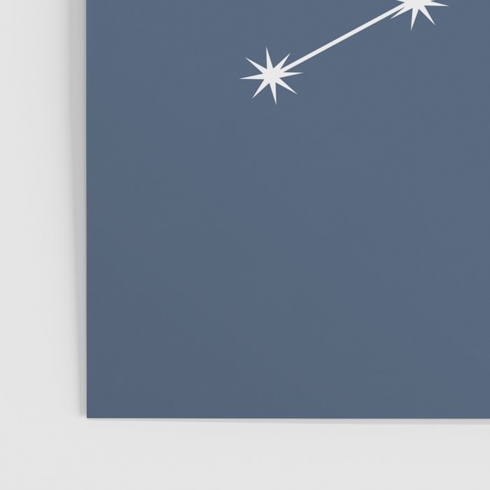 Virgo Zodiac Star Constellation Line Art Neutral Blue Poster Gallery Image 3