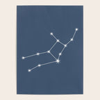 Virgo Zodiac Star Constellation Line Art Neutral Blue Poster Gallery Image 4