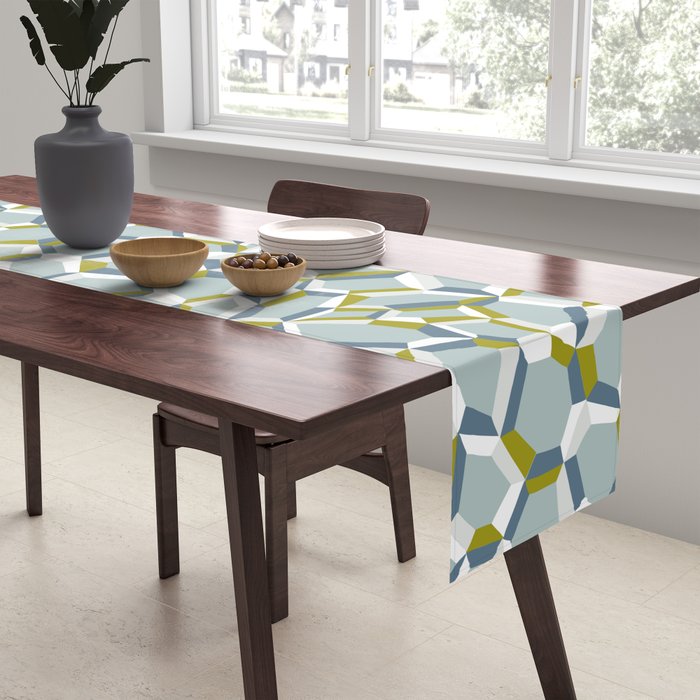 City life connections blue teal Table Runner Gallery Image 2