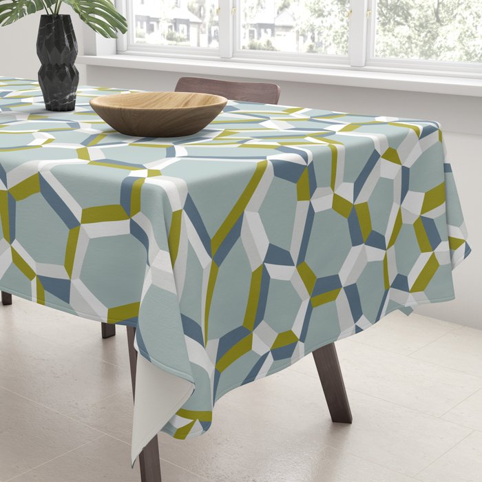 City life connections blue teal Tablecloth Gallery Image 3