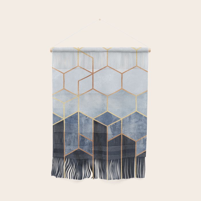 Soft Blue Hexagons Wall Hanging Gallery Image 1