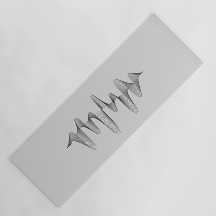 Abstract 80s Soundwave Art Music Audio black and white Musical design home wall bedroom decor Art Pr Yoga Mat Gallery Image 1