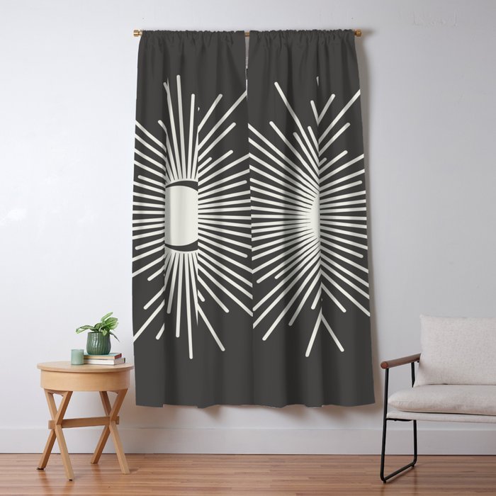 Sun and Moon - Charcoal Gray  Window Curtain Gallery Image 5