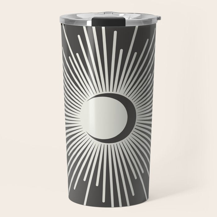 Sun and Moon - Charcoal Gray  Travel Mug Gallery Image 1