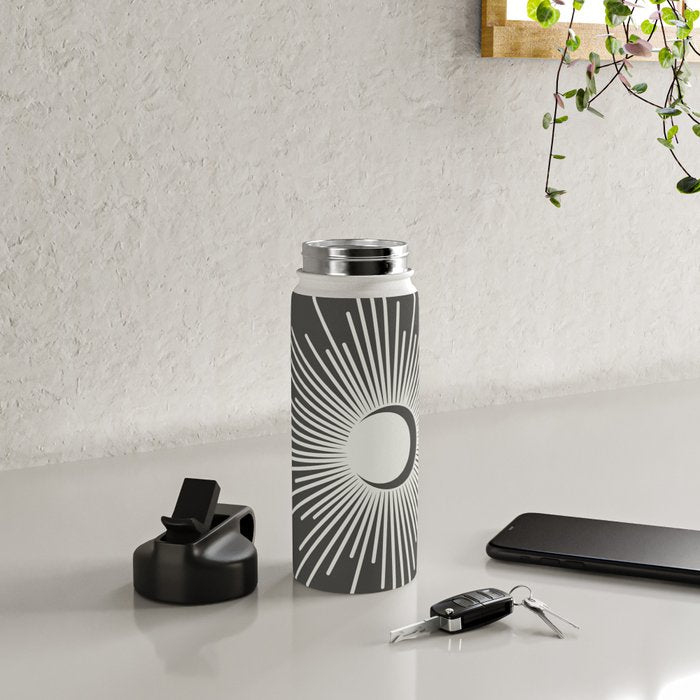 Sun and Moon - Charcoal Gray  Water Bottle Gallery Image 4