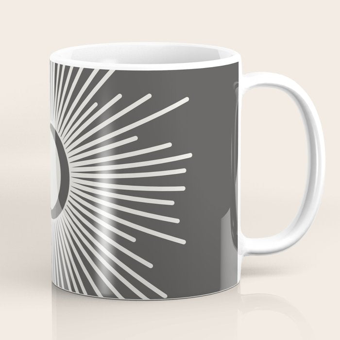 Sun and Moon - Charcoal Gray  Coffee Mug Gallery Image 1