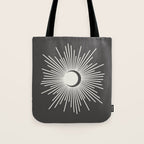Sun and Moon - Charcoal Gray  Tote Bag Gallery Image 1