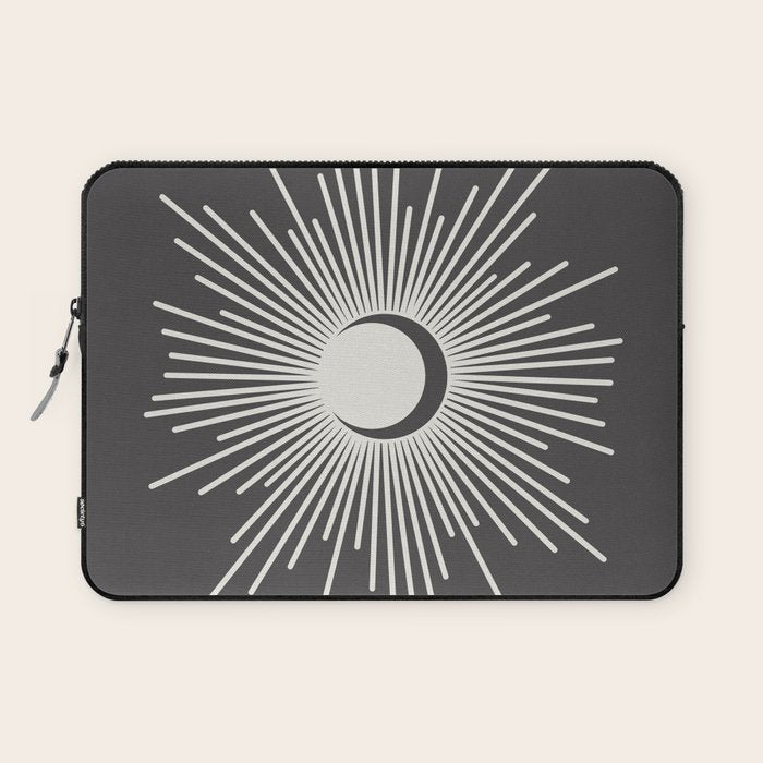 Sun and Moon - Charcoal Gray  Laptop Sleeve Gallery Image 1