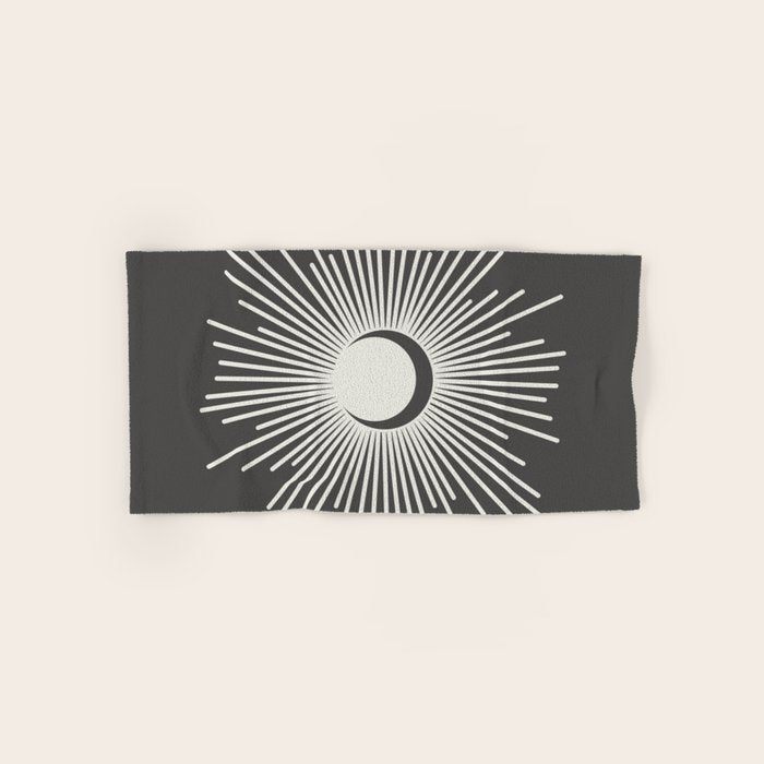 Sun and Moon - Charcoal Gray  Bath Towel Gallery Image 1