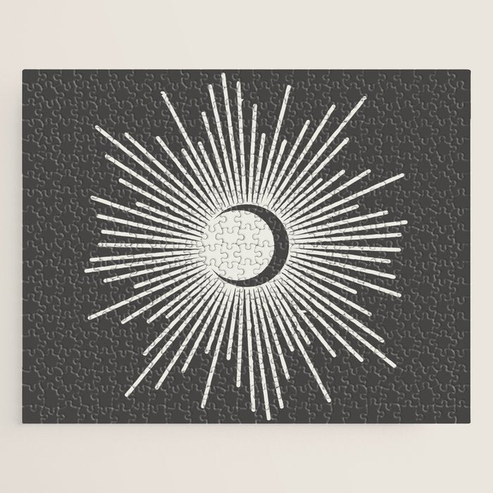 Sun and Moon - Charcoal Gray  Jigsaw Puzzle Gallery Image 1