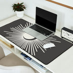 Sun and Moon - Charcoal Gray  Desk Mat Gallery Image 2