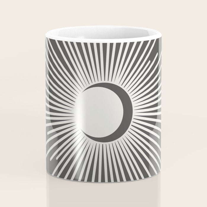 Sun and Moon - Charcoal Gray  Coffee Mug Gallery Image 4